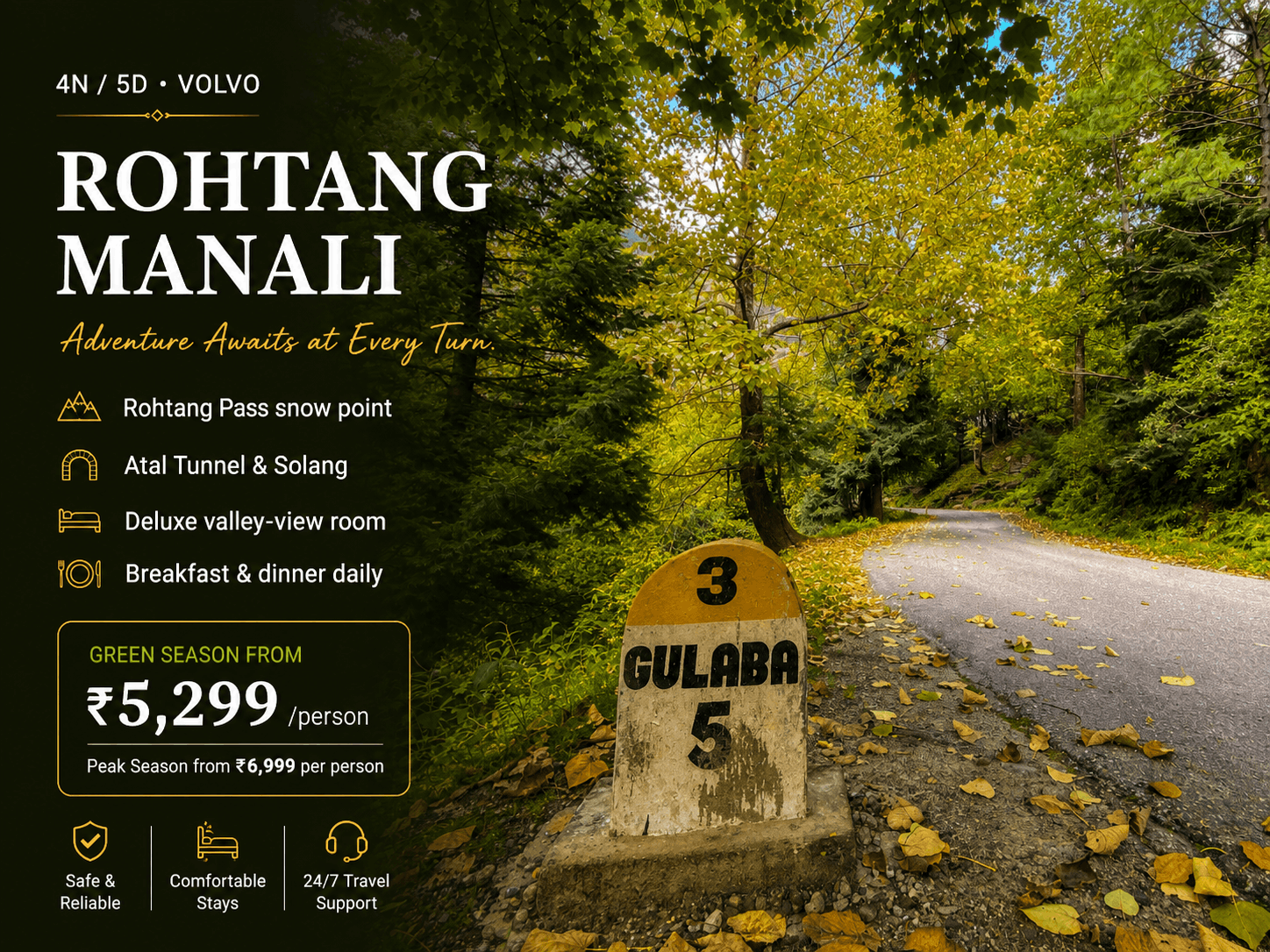 Rohtang Manali Tour Package — 4 Nights / 5 Days from Delhi