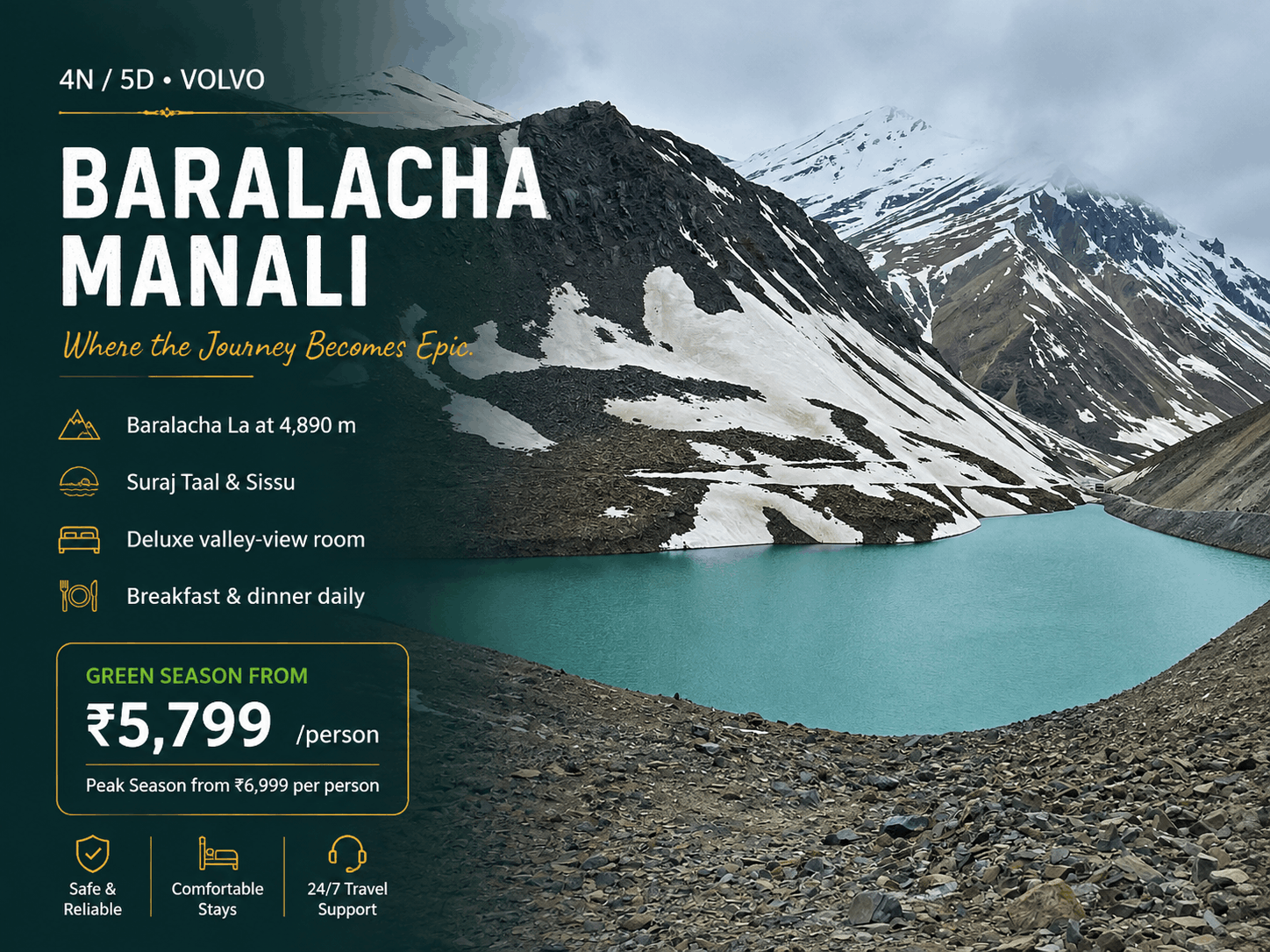 Baralacha Manali Tour Package — 4 Nights / 5 Days from Delhi