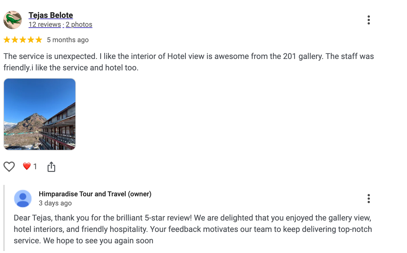 5 Star Google Review
